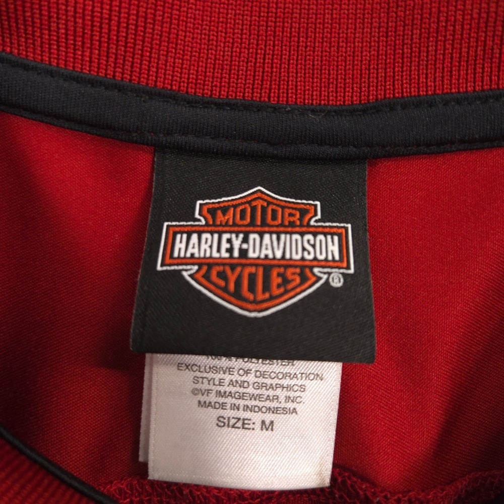 Harley Davidson Performance Polo Shirt Mens M Red Daytona Beach Florida Golf - Picture 9 of 11